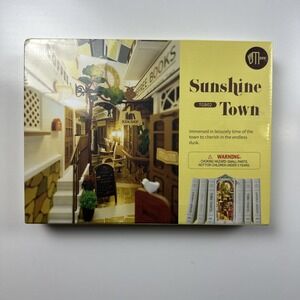 Rolife DIY 3D Creative Bookends SUNSHINE TOWN TGB02 Book Nook Shelf Insert NEW